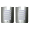 vidaXL 2 Apliques de exterior, lámparas de pared de acero inoxidable