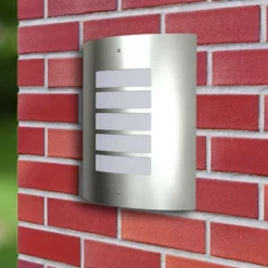 vidaXL 2 Apliques de exterior, lámparas de pared de acero inoxidable