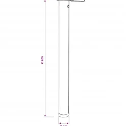 vidaXL 4 Patas de mesa ajustables en alturas 710 mm color níquel pulido N&iacute;quel cepillado Discount