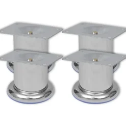 vidaXL Accesorios Para Sofás-4 Patas Redondas para Sofá 60 mm (Color Cromo)