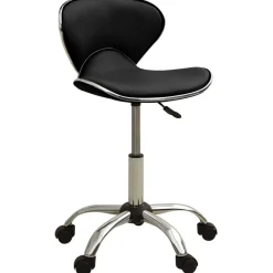 vidaXL Peluquería Y Cosmética-323674 Salon Spa Stool Black Faux Leather