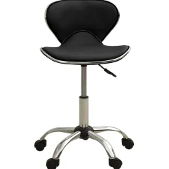 vidaXL Peluquería Y Cosmética-323674 Salon Spa Stool Black Faux Leather