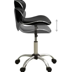 vidaXL Peluquería Y Cosmética-323674 Salon Spa Stool Black Faux Leather