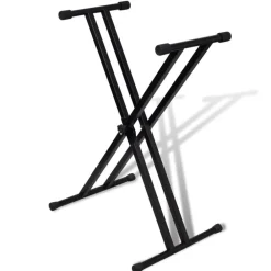 vidaXL Arte Y Ocio-Ajustable Soporte Doblado De Teclado Musical Marco-X