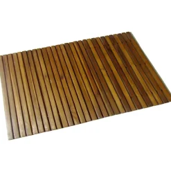 vidaXL Accesorios Para El Baño-Alfombra de acacia para el baño, 80 x 50 cm
