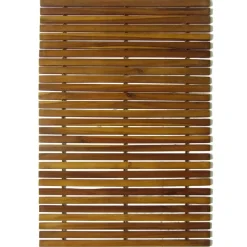 vidaXL Accesorios Para El Baño-Alfombra de acacia para el baño, 80 x 50 cm