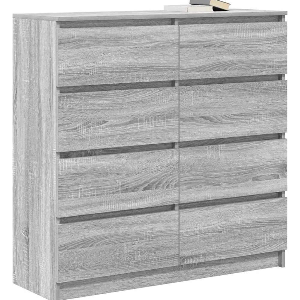 vidaXL Aparador Sonoma gris 100x35x99 cm madera de ingeniería Gris sonoma New