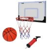 vidaXL Juguetes-Aro de baloncesto con red y tablero, pelota y pompa, naranja