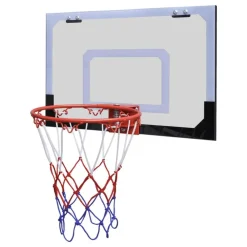 vidaXL Juguetes-Aro de baloncesto con red y tablero, pelota y pompa, naranja