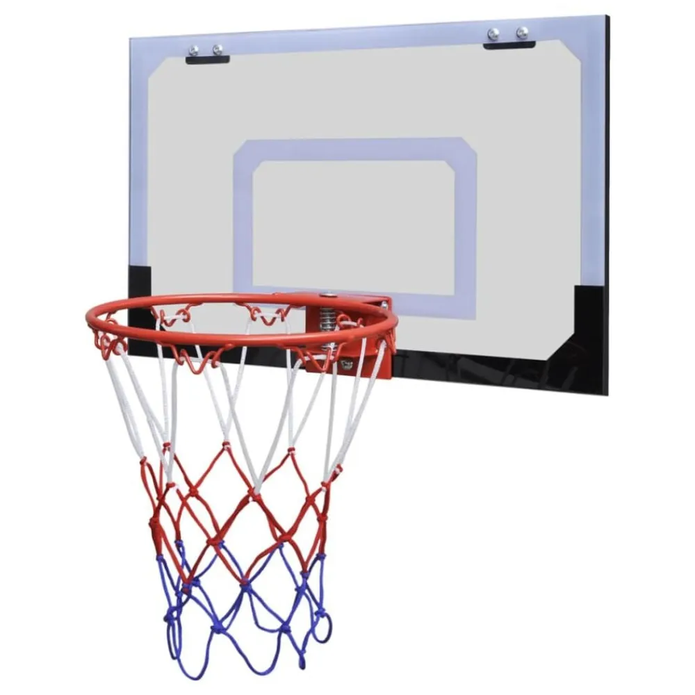 vidaXL Juguetes-Aro de baloncesto con red y tablero, pelota y pompa, naranja