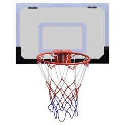 vidaXL Juguetes-Aro de baloncesto con red y tablero, pelota y pompa, naranja