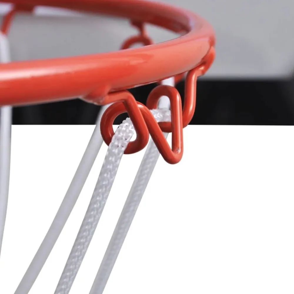 vidaXL Juguetes-Aro de baloncesto con red y tablero, pelota y pompa, naranja