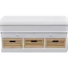 vidaXL Banqueta blanca con cojin y cajones / cestas Discount