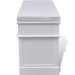 vidaXL Banqueta blanca con cojin y cajones / cestas Discount