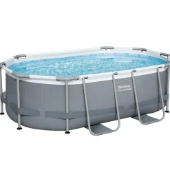 Best Way Juego de piscina Gris 305 x 200 x 84 cm Acero Online