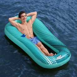 Bestway Colchoneta hinchable piscina Hydro Force malla azul 188x109 cm New