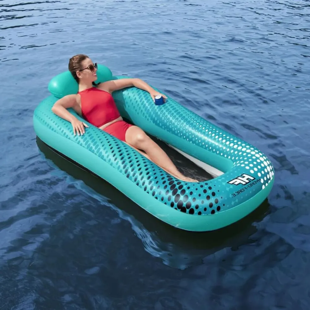 Bestway Colchoneta hinchable piscina Hydro Force malla azul 188x109 cm New