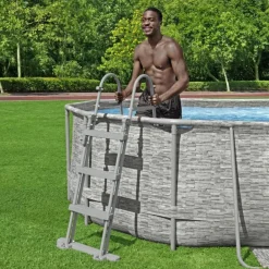 Bestway Piscina Y Spa-Escalera de piscina de 4 peldaños Flowclear 107 cm