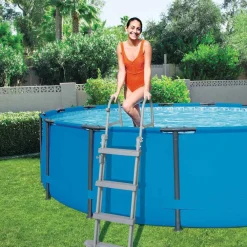 vidaXL Bestway Escalera de seguridad para piscina 4 peldaños Flowclear 122 cm Hot