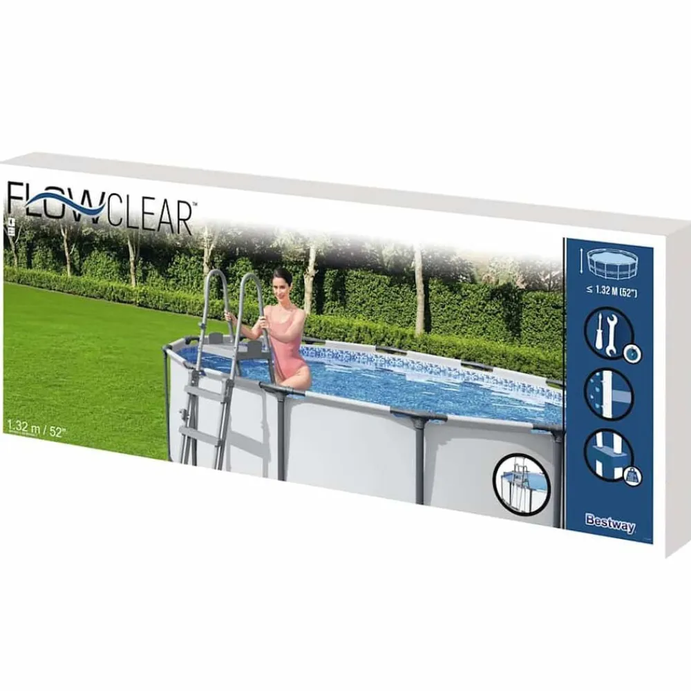 Bestway Piscina Y Spa-Escalera de seguridad para piscina 4 peldaños Flowclear 132 cm
