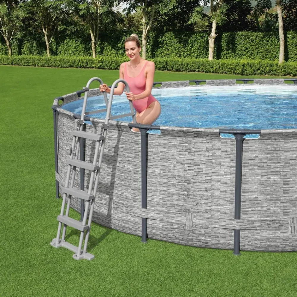 Bestway Piscina Y Spa-Escalera de seguridad para piscina 4 peldaños Flowclear 122 cm