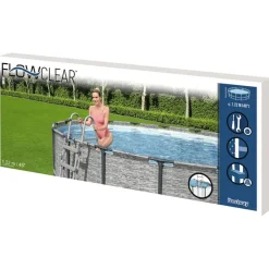Bestway Piscina Y Spa-Escalera de seguridad para piscina 4 peldaños Flowclear 122 cm