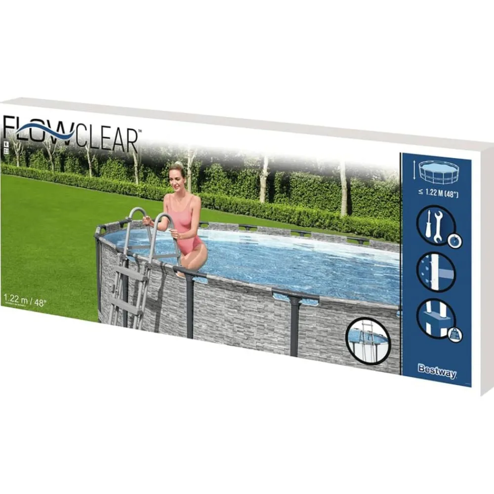 Bestway Piscina Y Spa-Escalera de seguridad para piscina 4 peldaños Flowclear 122 cm