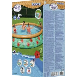 Bestway Piscina Y Spa-Juego de piscina inflable Paradise Palms Fast Set 457x84 cm