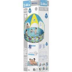 Bestway Piscina Y Spa-Piscina desmontable para niños Steel Pro UV Careful 244x51 cm
