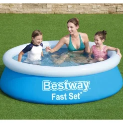 Bestway Piscina hinchable Fast Set redonda azul 183x51 cm Best