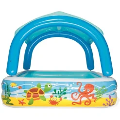 Bestway Piscina Y Spa-Piscina para niños con toldo azul 140x140x114 cm