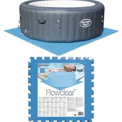 Bestway Piscina Y Spa-Protectores de suelo de piscina 8 piezas azul 58220