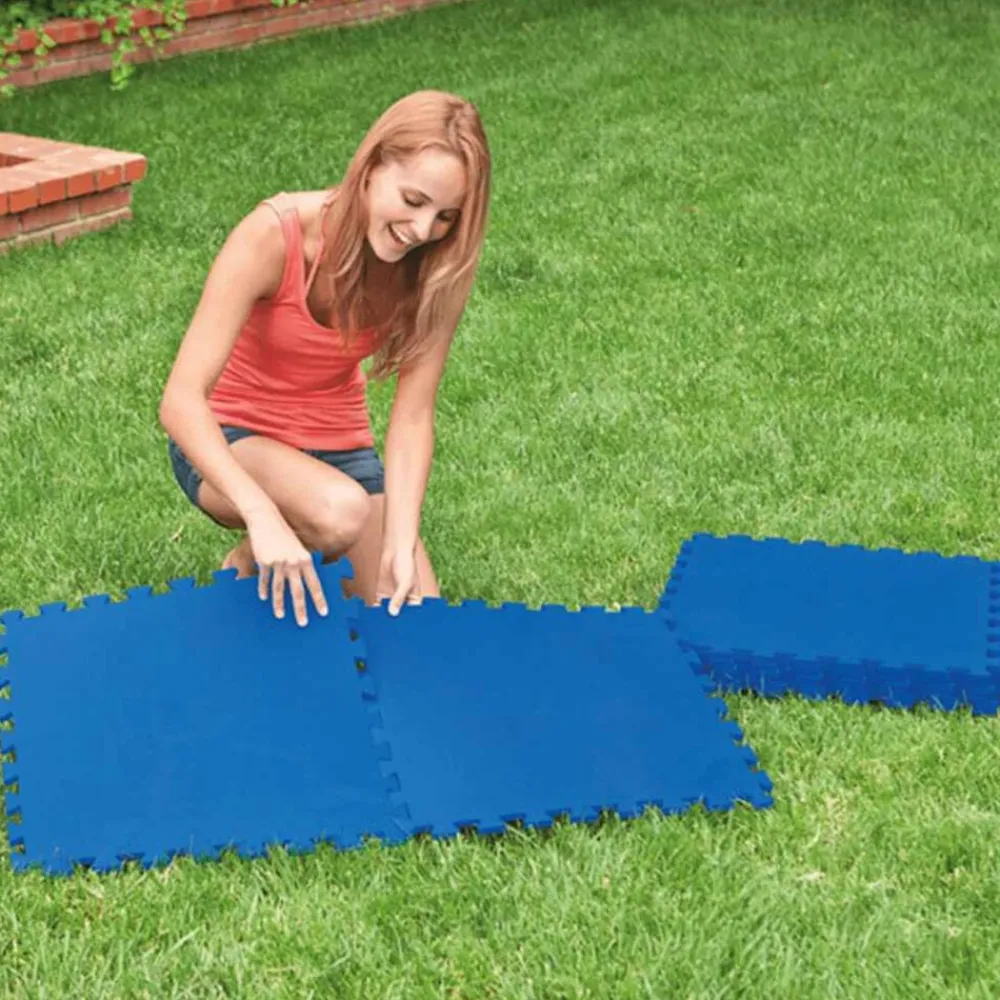 INTEX Bestway Protectores de suelo de piscina 8 piezas azul 50x50 cm Best