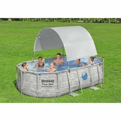 Bestway Toldo para piscina desmontable blanco New