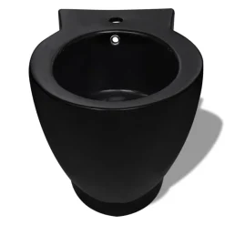 vidaXL Bidet redondo de cerámica, negro Hot