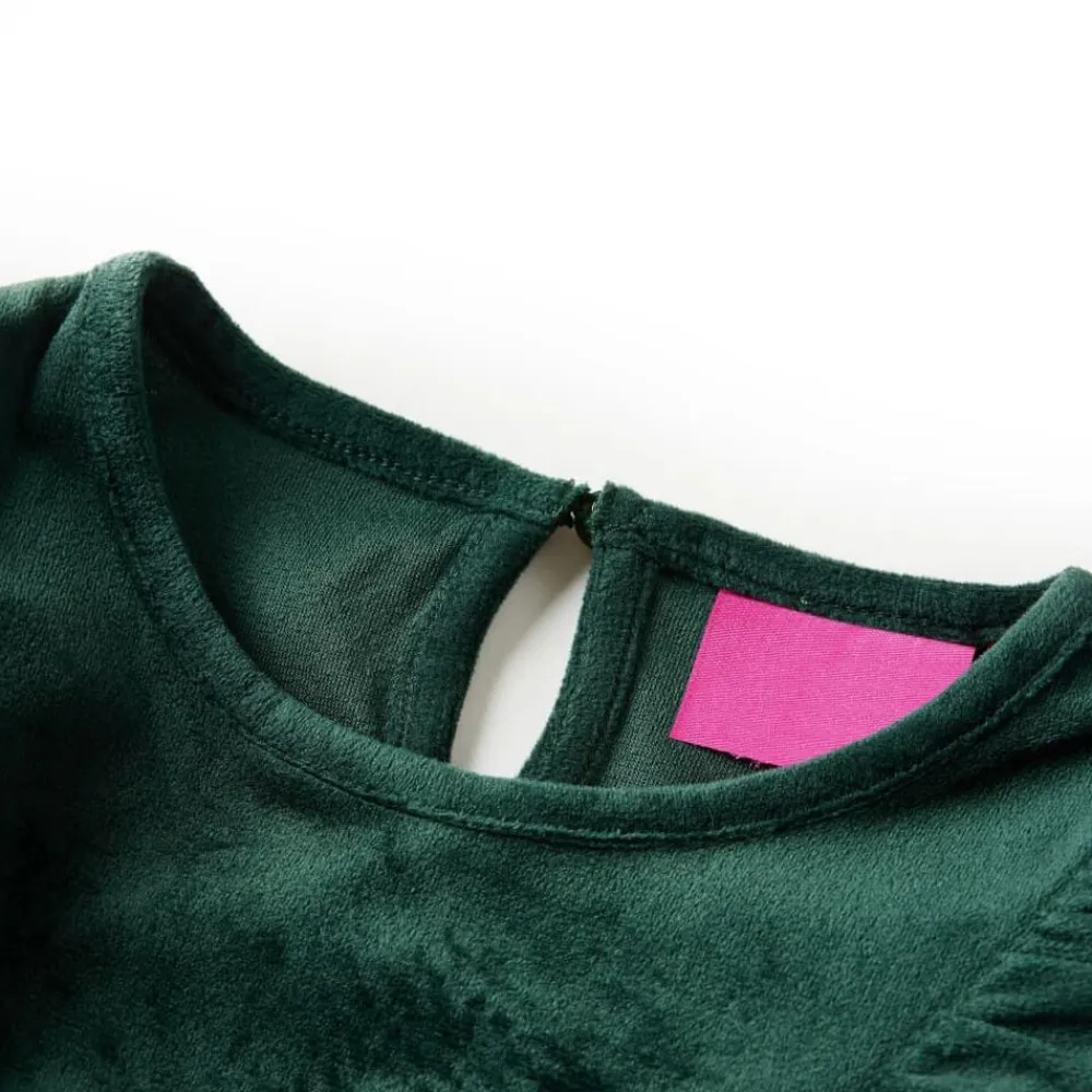 vidaXL Ropa Y Accesorios-Blusa infantil con volantes verde oscuro 104