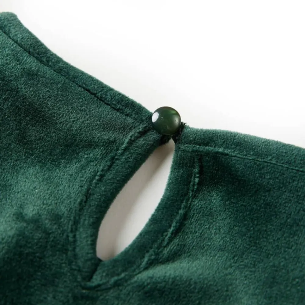 vidaXL Ropa Y Accesorios-Blusa infantil con volantes verde oscuro 104