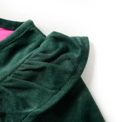 vidaXL Ropa Y Accesorios-Blusa infantil con volantes verde oscuro 104