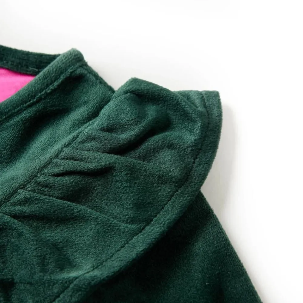 vidaXL Ropa Y Accesorios-Blusa infantil con volantes verde oscuro 104