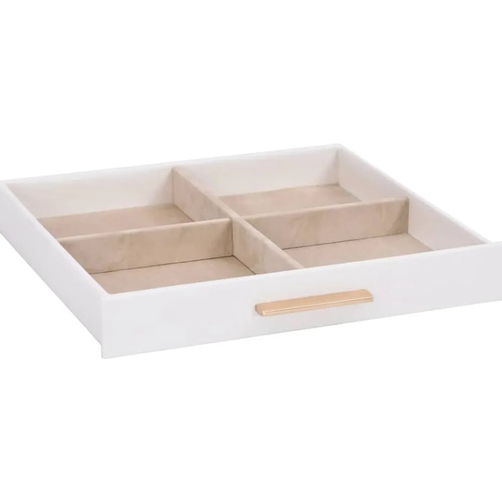 vidaXL Salud Y Belleza-Caja para joyas de 3 niveles blanca 23x20,5x14 cm