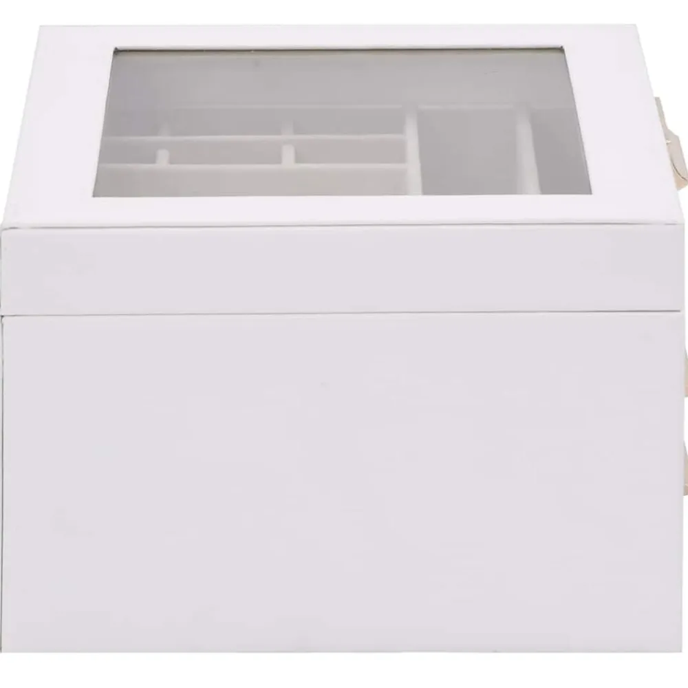 vidaXL Salud Y Belleza-Caja para joyas de 3 niveles blanca 23x20,5x14 cm
