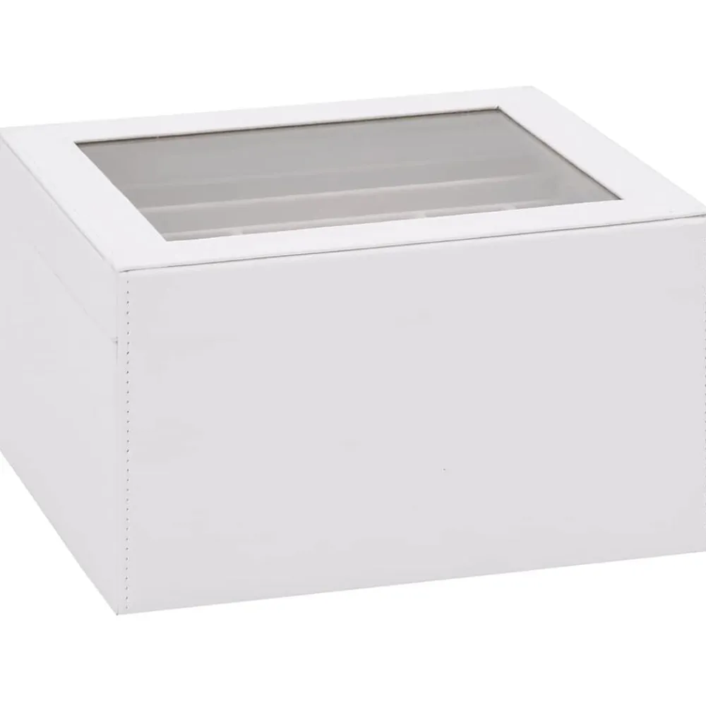 vidaXL Salud Y Belleza-Caja para joyas de 3 niveles blanca 23x20,5x14 cm