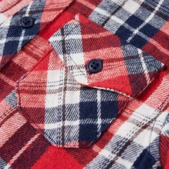 vidaXL Ropa Y Accesorios-Camisa a cuadros infantil rojo y azul marino 104