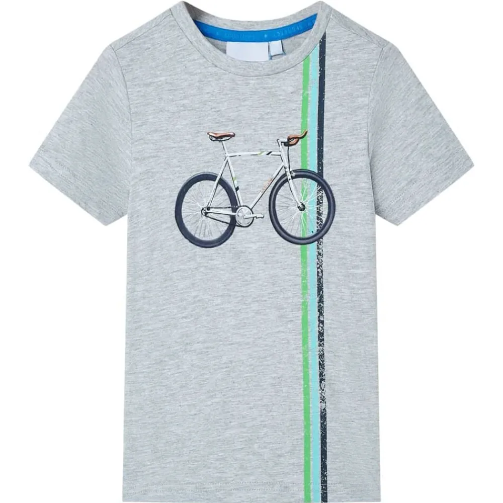 vidaXL Camiseta de manga corta infantil 140 Gris Discount