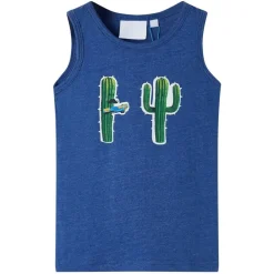 vidaXL Camiseta de tirantes infantil melange 104 Azul oscuro Hot