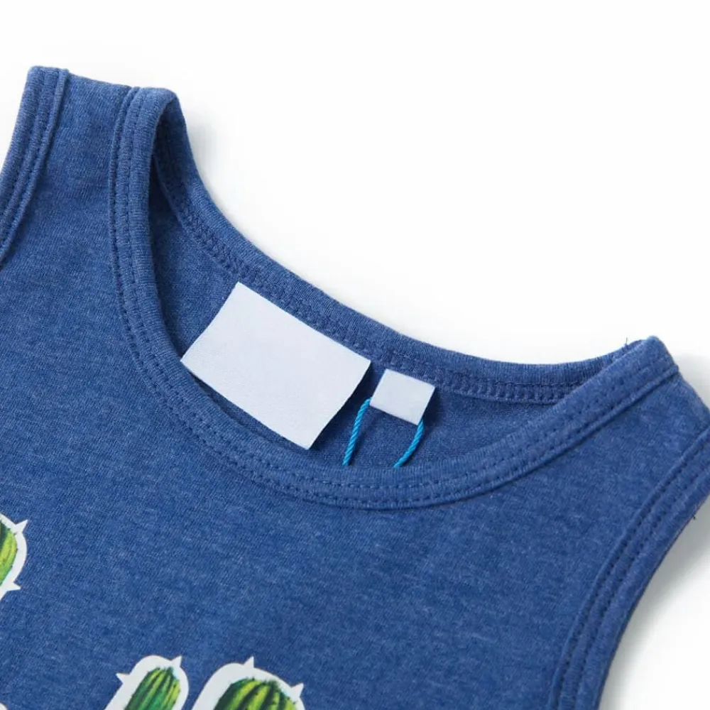 vidaXL Camiseta de tirantes infantil melange 104 Azul oscuro Hot