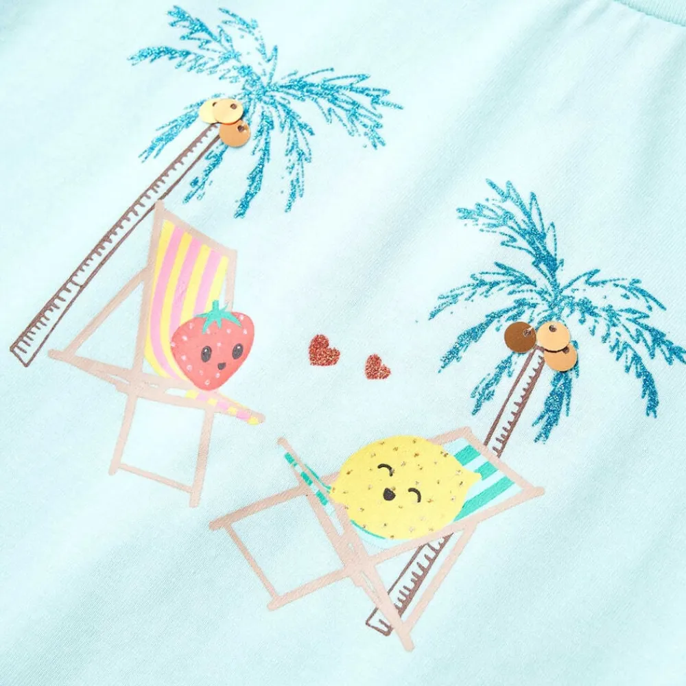 vidaXL Ropa Y Accesorios-Camiseta infantil aguamarina claro 128