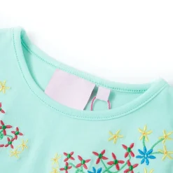 vidaXL Camiseta infantil aguamarina claro 128 Verde agua Clearance