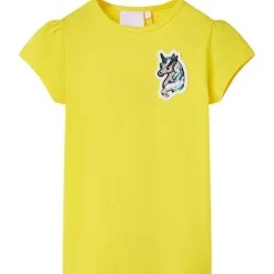 vidaXL Camiseta infantil brillante 140 Amarillo Discount