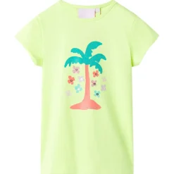 vidaXL Camiseta infantil fluorescente 116 Amarillo Discount